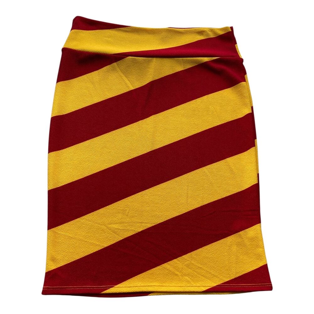 NWT LuLaRoe Cassie Skirt XL – Bold Gold & Maroon Stripes | Wizardcore Style NEW